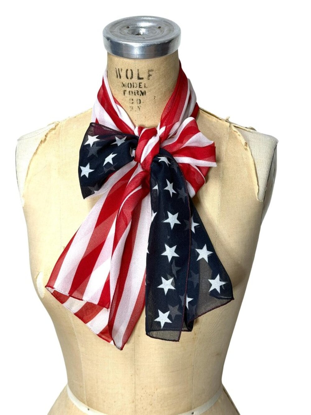 Stars and stripes American Flag oblong scarf 58" x 11"